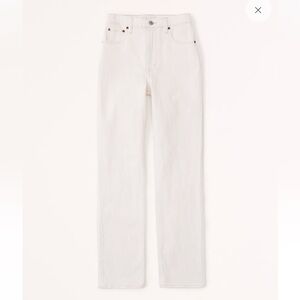 Abercrombie 90’s Straight Ultra High Rise in White Jeans